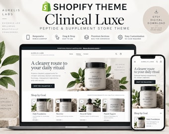 Supplement Shopify Theme, Peptide & Wellness Store Template, Clinical Ecommerce Website, OS 2.0