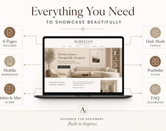 Websitesjabloon interieurontwerp HTML CSS | Portfoliosite | Mobiel responsief | Direct downloaden