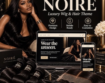 NOIRÉ Luxury Wig Shopify Theme | Hair Extension & Lace Store Template | Digital Download