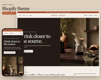 ORIGIN ROAST Shopify 2.0 Thema | Websitesjabloon voor een koffie-, thee- en matchawinkel