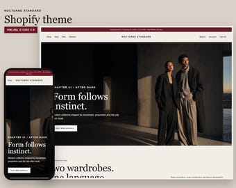 Luxury Streetwear Shopify Theme | Dark Editorial Fashion Store (Digital Download)