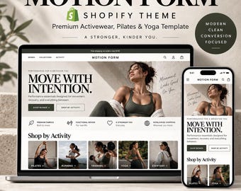 Shopify-thema voor sportkleding – Website-sjabloon voor pilates, yoga en fitness | Motion Form OS 2.0