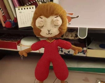 Sun Wukong, the Monkey King, Plush Toy, Handmade, Fluffy, Cute