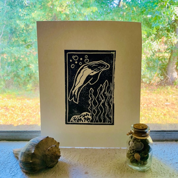 Selkie Art Linocut Print