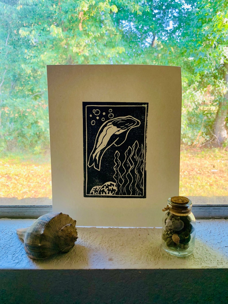 Selkie Art Linocut Print Etsy