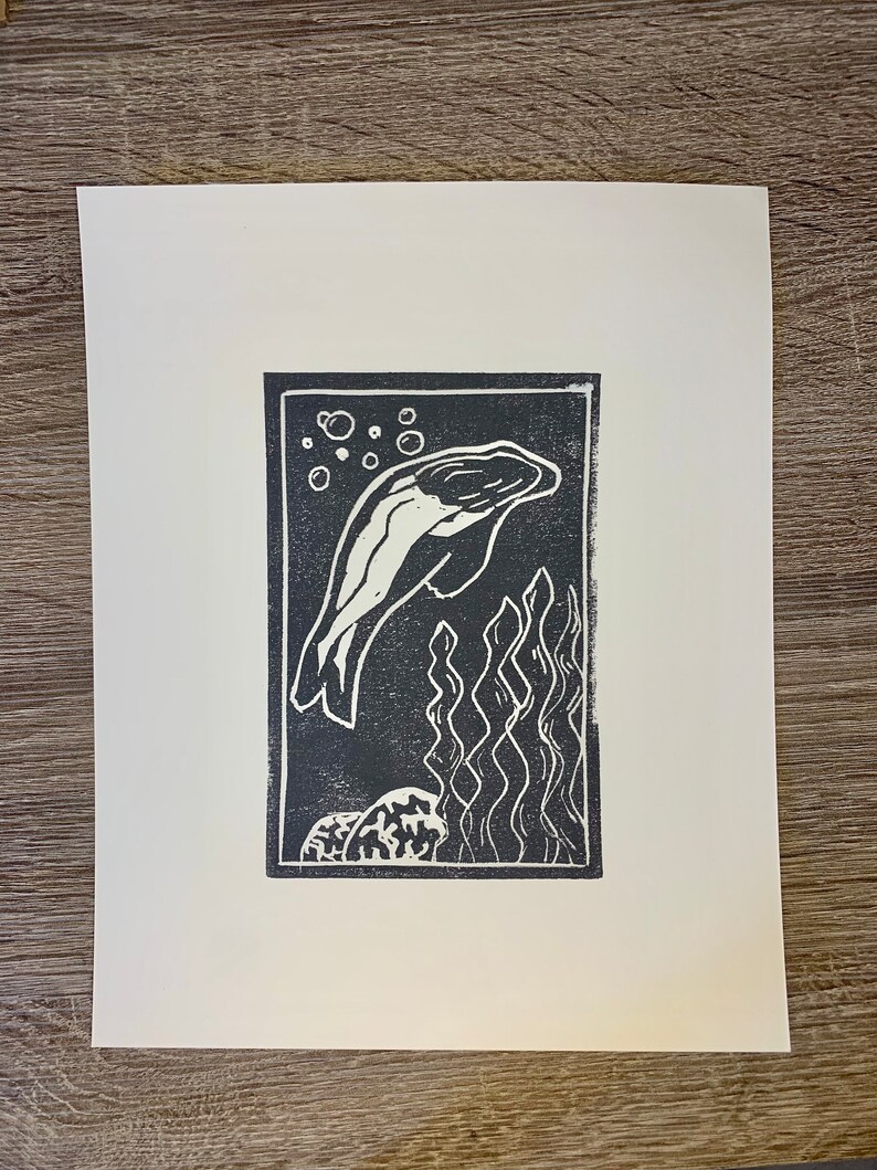 Selkie Art Linocut Print Etsy