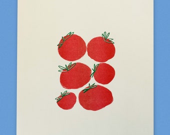 Jitomates (tomatoes) risograph print
