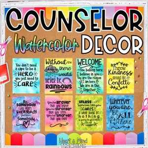 Set of 30 Counseling Posters, Office Decor, School Counselor, Wall Art Therapy Prints