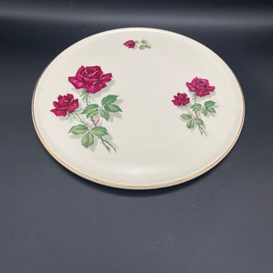 Vintage Red Rose Royal Tudor Cake Plate