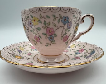 Vintage Teacup & Saucer Plant Tuscan China England