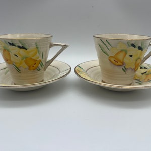Ensemble de 2 tasses et soucoupes Phoenix Ware Bone China Angleterre