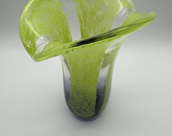 Vintage Modern Art Glass Vase Hand Blown