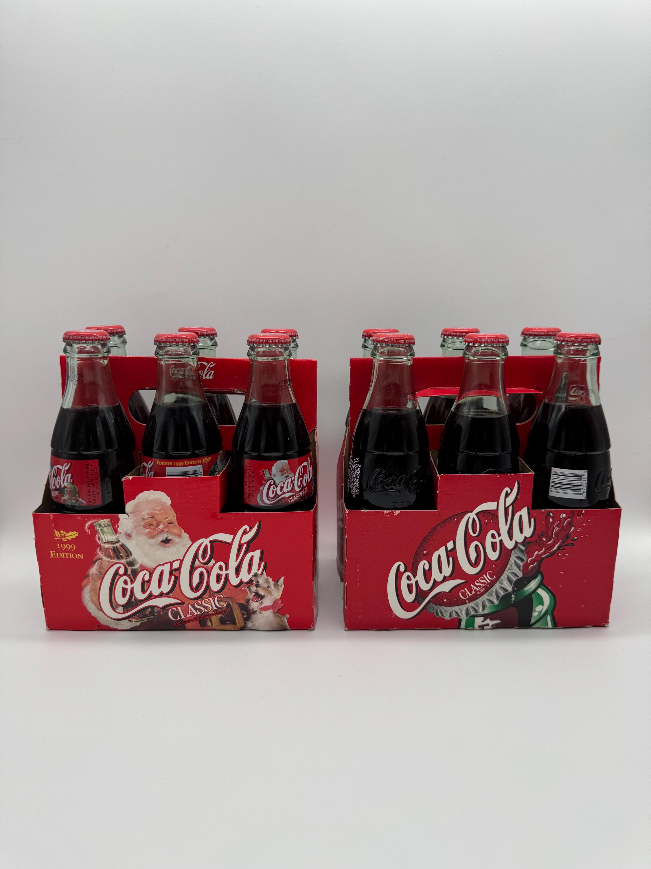 Unopened Vintage Coca Cola Collectible 6 Packs of Glass Bottles in