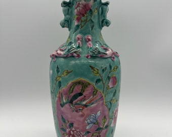 Antique Very Rare Beautiful Peranakan Nonya Straits Porcelain Vase