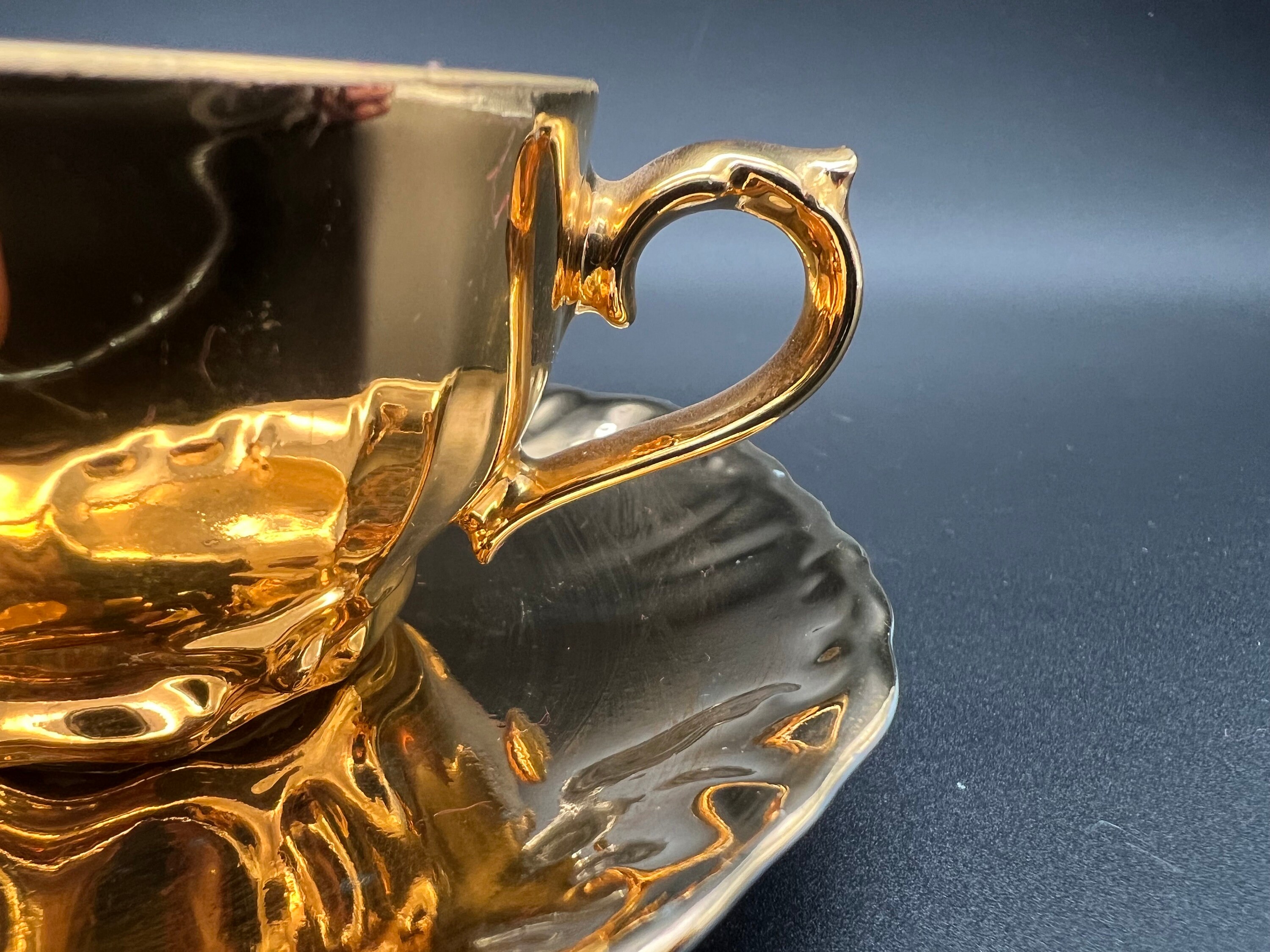 Vintage Gold Color Bone China Cup and Saucer With the Number 831