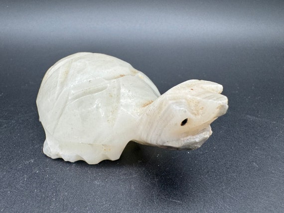 ヴィンテージのメキシコ産大理石製白彫りの石造り亀の置物 - Etsy 日本