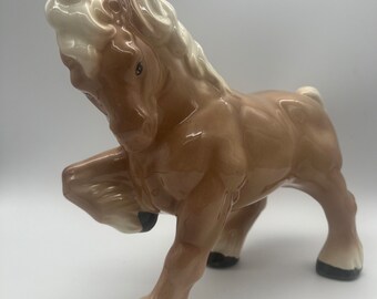 Big Vintage Ceramic Beautiful Horse Figurine Hand Made