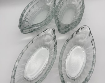 ヴィンテージガラスバナナスプリット皿：長方形サンデーボウル7個