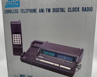Teléfono inalámbrico MTC Radio reloj digital AM/FM Vintage pero nuevo