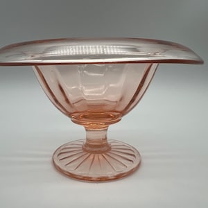 Vintage Pink Depression Glass Compote Dish