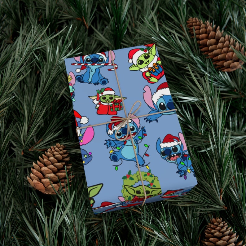 Stitch and Baby Yoda Christmas Gift Wrapping Papers Etsy