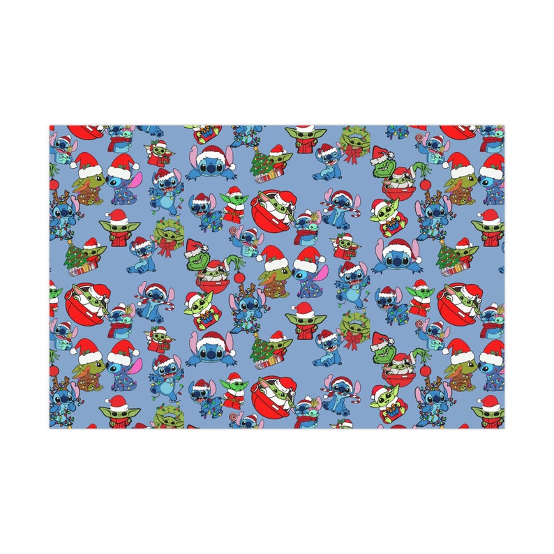 Stitch and Baby Yoda Christmas Gift Wrapping Papers Etsy