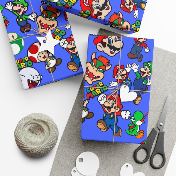 Mario Christmas Wrapping Paper 