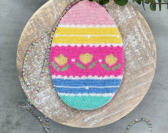 Mini Easter Egg Purse, Mini bag, Easter Egg Beaded Purse, Easter Bag, Easter Basket Gifts, Girls Easter Bag, Easter Egg, Cute Easter Bag