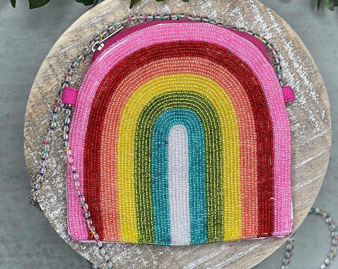 Mini Beaded Rainbow Purse, Mini Bag, Rainbow Beaded Purse, Rainbow Kids ...
