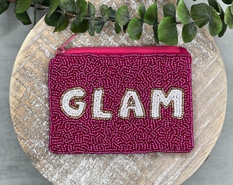 Hot Pink Glam Mini Pouch, Mini Makeup Bag, Card Holder, Girls Party Favor, Purse Essentials, Mini Glam Bags, Gift Card Holder, Girly Pouch