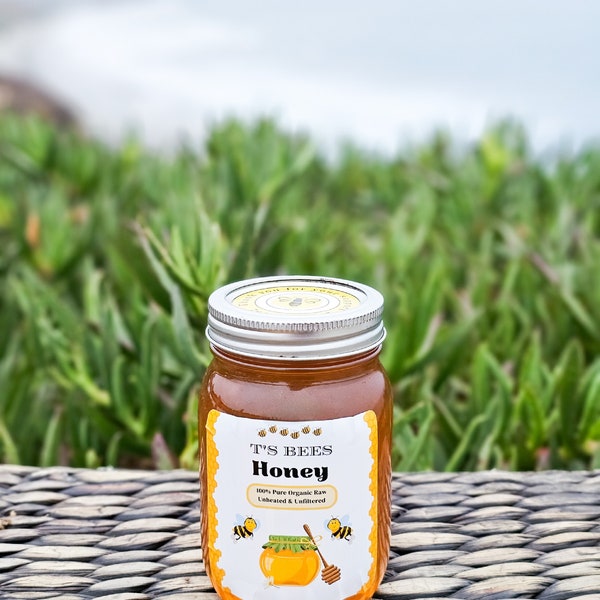 16 oz jar of 100% Organic Orange Blossom Honey