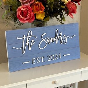 Wedding Sign, Custom Wood Sign, Home Wall Decor, Personalized Gift, Family Last Name Sign, Wall Art, Established Sign, Engagement Gift