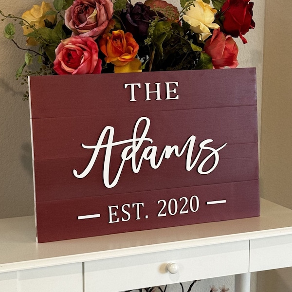 Custom Personalized Name Wood Sign for Gift - Wedding Gift - Fast Shipping - Personalized Wedding Gift for Couples - Anniversary Gift - Wood