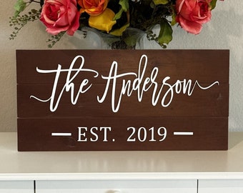 Personalized Wood Sign Gift - Personalized Family Name Sign - Last Name Pallet Sign - Wedding Gift - Home Wall Decor-| Anniversary Gift