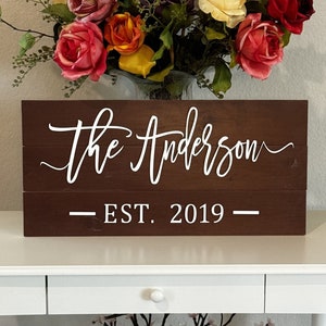 Personalized Wood Sign Gift - Personalized Family Name Sign - Last Name Pallet Sign - Wedding Gift - Home Wall Decor-| Anniversary Gift