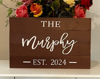 Family Name Sign | Custom Wood Sign | Last Name Pallet Sign | Personalized Bar Sign |Wedding Gift | Home Wall Decor | Anniversary Gift