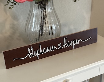 Anniversary Couple Gift, Personalized Couple Wooden Sign, Valentines Day Gift For Her/Him, Couple Names Wood Sign, Personalized Wedding Gift