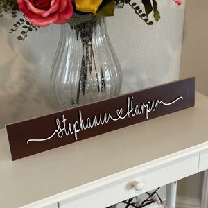 Anniversary Couple Gift, Personalized Couple Wooden Sign, Valentines Day Gift For Her/Him, Couple Names Wood Sign, Personalized Wedding Gift