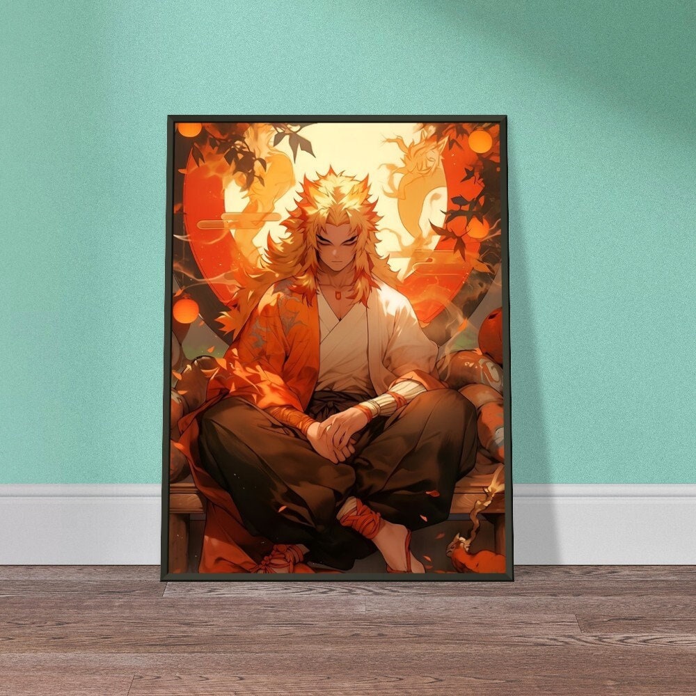 Demon Slayer Kyojuro Rengoku Flame Pillar Katana Anime Canvas Poster Wall  Art Decor Print Picture Paintings for Living Room Bedroom Decoration  Unframe：12×18inch(30×45cm) : : Home & Kitchen