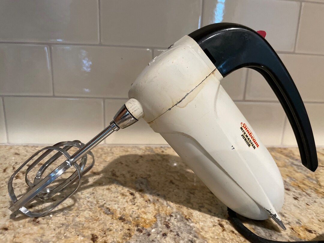 1950s Sunbeam Mixmaster Junior white Handheld Mixer Etsy