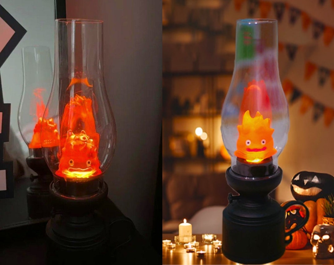 Calcifer Night Light Howl's Moving Castle Ghibli Candle Etsy