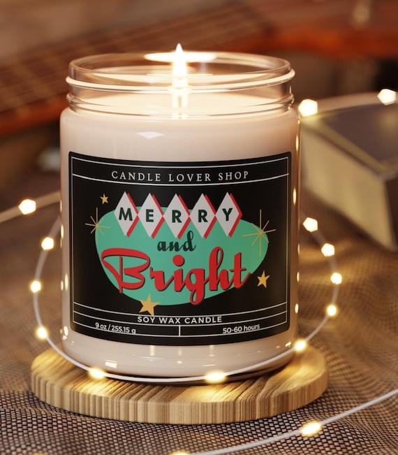 Christmas Merry and Bright Natural Scented Soy Candle, 9oz