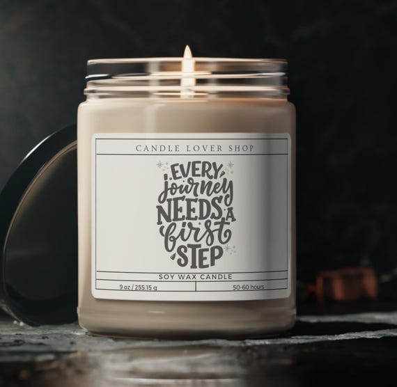 Scented Soy Candle, 9oz Every journey needs a first step. Uplifting Motivating