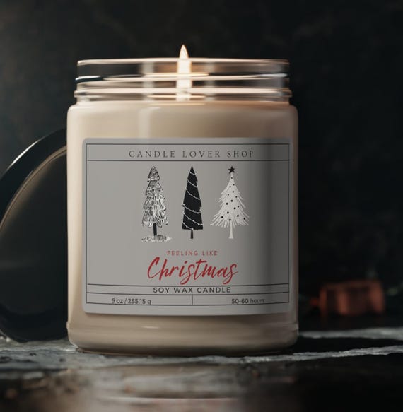 Feeling like christmas gift present under 20 dollars merry christmas Natural Scented Soy Candle, 9oz