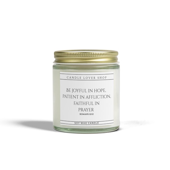 Christian Bible Verse Scented Candles, Coconut Apricot Wax (4oz, 9oz) - Religious Home Decor, Inspirational Gift, Aromatherapy Candle,