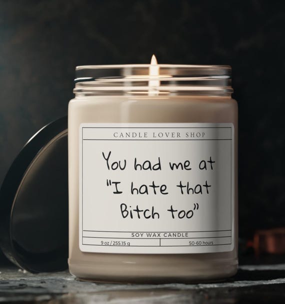 You had me at I hate that bitch too/ Scented Soy Candle, 9oz