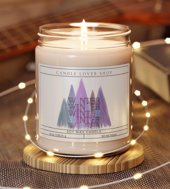 Purple trees winter Scented Soy Candle, 9oz