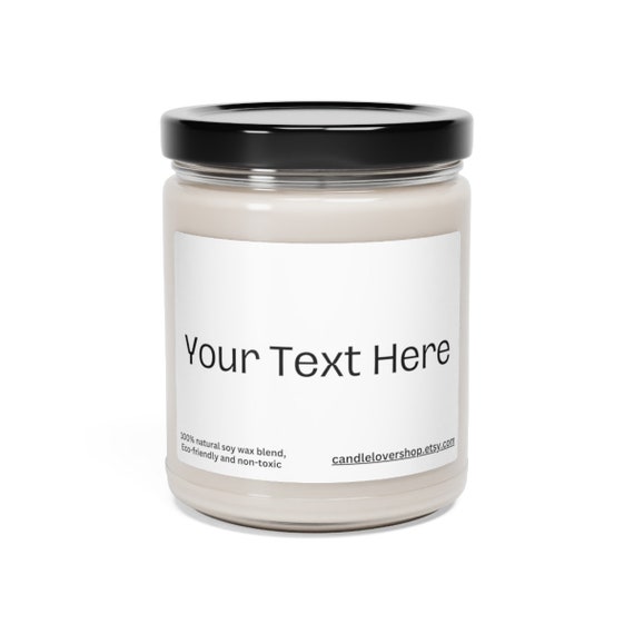 Personalized Candle. Custom Text. Personalized Free shipping within United States. Custom Label,  Scented Soy Candle, 9oz /birthday gift