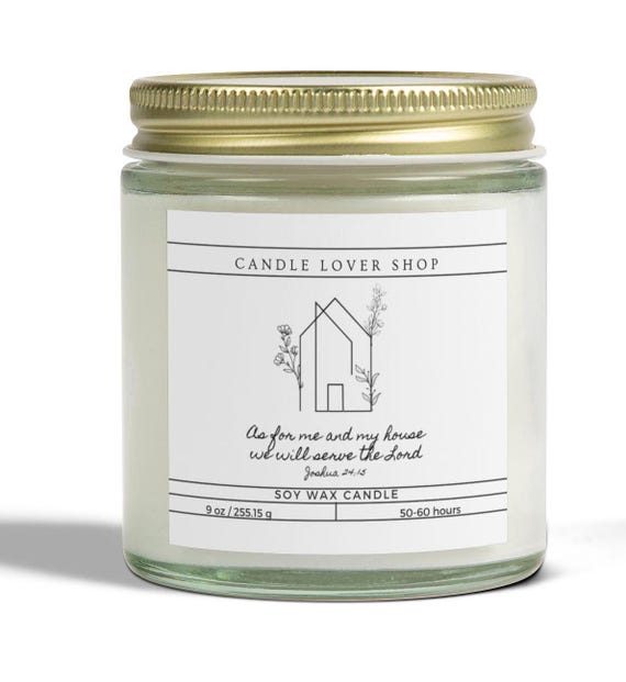 As for me and my house we will serve the Lord/ candle/Scented Candles/house warming gift/Christian/religious (4oz, 9oz)