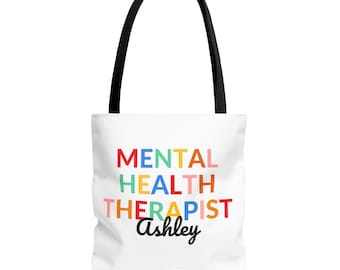 Personalized Mental Health Therapist Tote Bag: Self-Care Gift